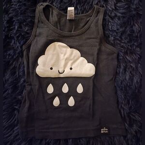 Kids Cloud Print Black Tank Top